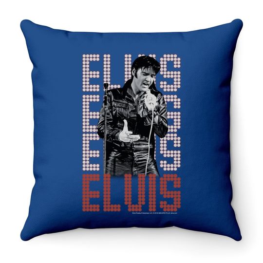 Elvis Presley King Of Rock And Roll Music Throw Pillow
