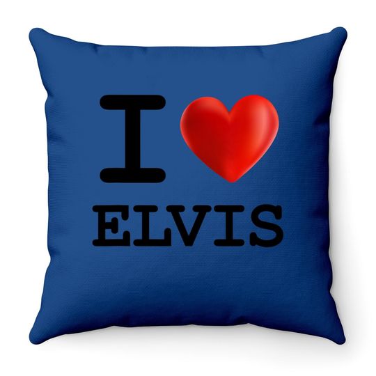 I Love Elvis Heart Name Throw Pillow