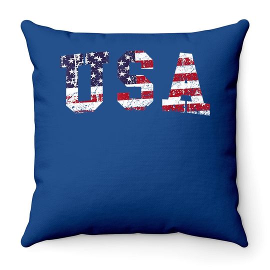 Usa Throw Pillow Patriotic 4th Of July Throw Pillow American Flag Vintage Throw Pillow