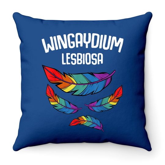 Lgbt Pride 2021 Funny Lesbian Love Wingaydium Lesbiosa Gift Throw Pillow