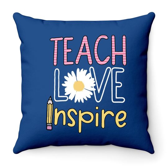 Summer Teacher Teach Love Inspire Throw Pillow