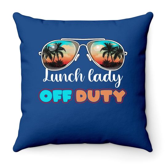 Lunch Lady Off Duty Sunglasses Beach Sunset Throw Pillow