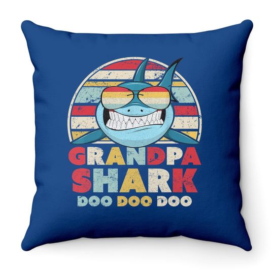Grandpa Shark Throw Pillow, Gift For Grandad Throw Pillow
