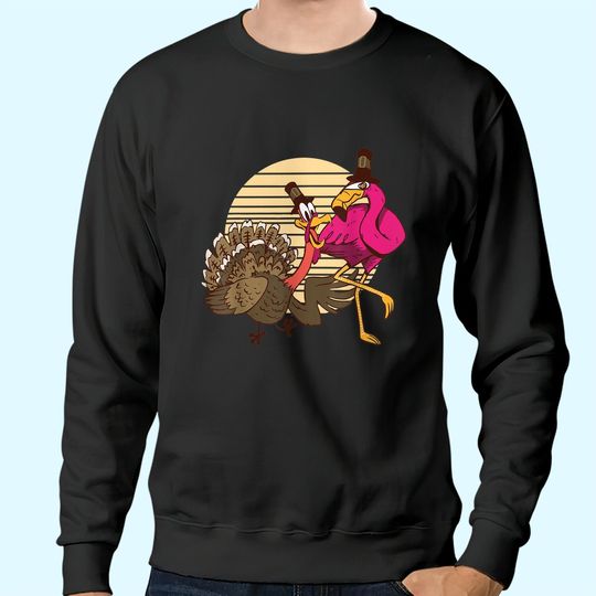 Thanksgiving Flamingo and Turkey Sweatshirts
