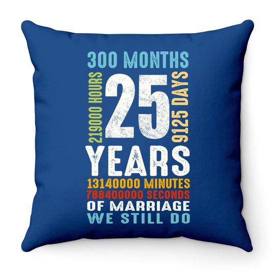25 Years Wedding Anniversary Costume Couple Matching Throw Pillow