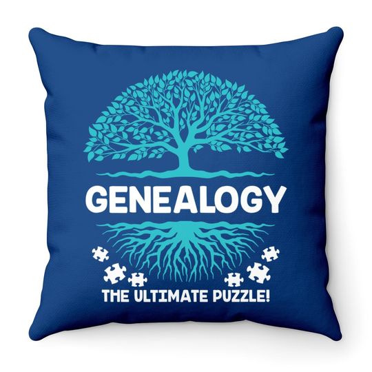 Genealogy The Ultimate Puzzle Family History Throw Pillow