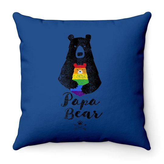Lgbt Dad & Mom Papa Bear Mama Bear Lgbt Throw Pillow