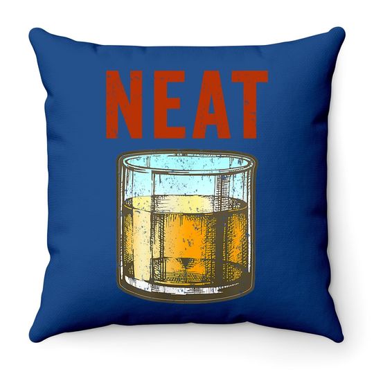 Whiskey Neat Old Fashioned Scotch And Bourbon Drinkers Throw Pillow