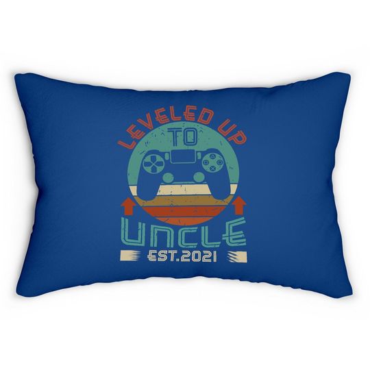 Promoted To Uncle Est 2021 Leveled Up Funny Lumbar Pillow