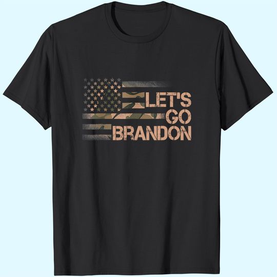 Let's Go Brandon Camouflage American Flag T-Shirt
