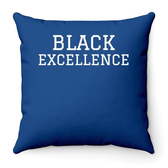 Black Excellence Black Power Throw Pillow White Print