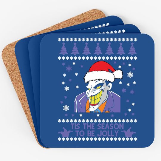 Tis The Season To Be Jolly Joker Christmas Coasters