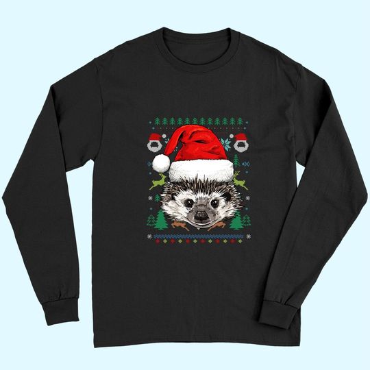 Hedgehog Ugly Christmas Santa Long Sleeves