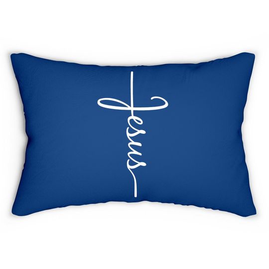 Jesus Cross Lumbar Pillow, Jesus Belief, Christian Lumbar Pillow, Gift For God Lover