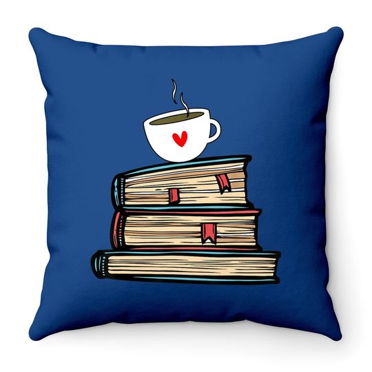 Tea Cup Book Lovers Gifts Book Throw Pillow Cute Book Reader Throw Pillow Throw Pillow
