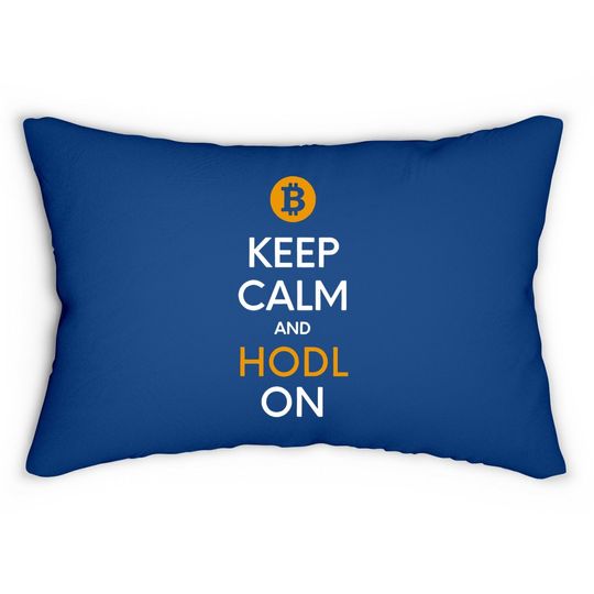 Bitcoin Keep Calm And Hodl On Lumbar Pillow, Gift For Bitcoin Trader, Crypto Believer