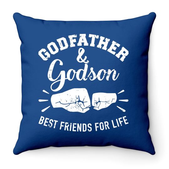 Godfather And Godson Friends For Life Throw Pillow