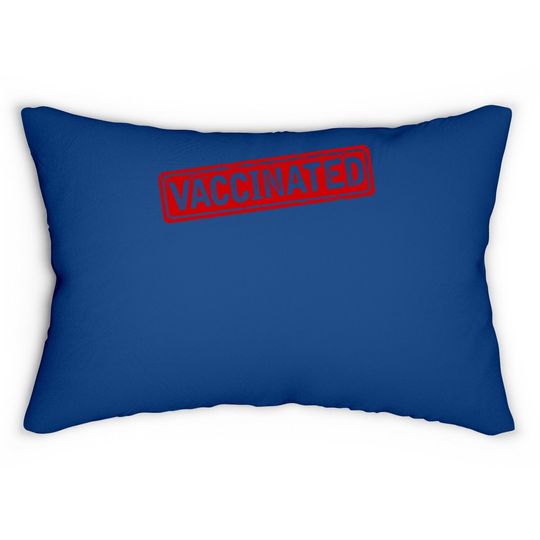 Certified Vaccinated Red Stamp Humor Graphic Lumbar Pillow