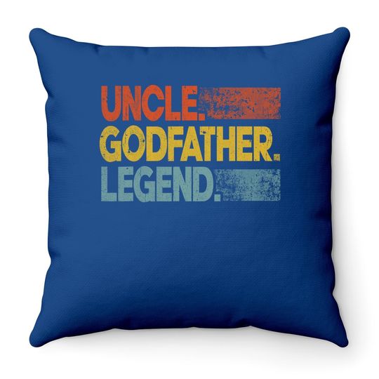 Retro Uncle Godfather Legend Funny Uncle Throw Pillow Father's Day Throw Pillow