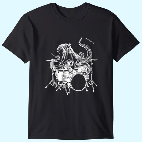 Drummer Octopus Playing Drums T-Shirt