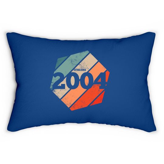 Established 2004 Vintage 17th Birthday Gift Retro Est 2004 Lumbar Pillow