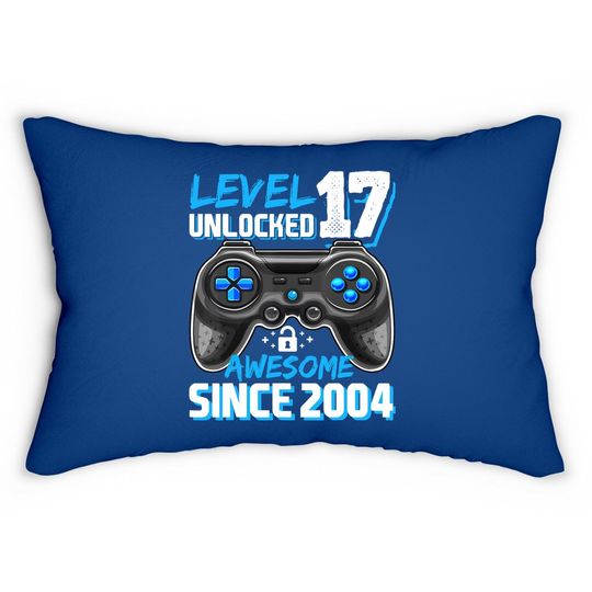 Level 17 Unlocked Awesome 2004 Video Game 17th Birthday Lumbar Pillow