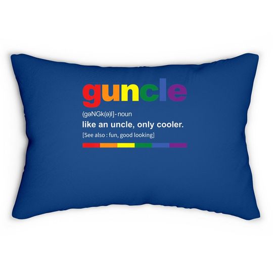 Lumbar Pillow Rainbow Pride Color Funny Gift For Gay Uncle Tops Lumbar Pillow For Men
