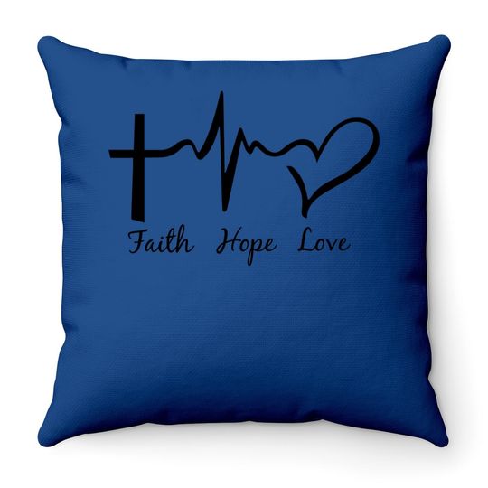 Faith Hope & Love Christians Throw Pillow Cute Throw Pillow Throw Pillow