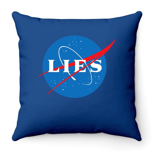 Nasa Lies Flat Earth Throw Pillow