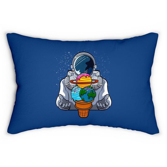 Ice Cream Astronaut Lover Space Planet Sorbet Galaxy Gelato Lumbar Pillow