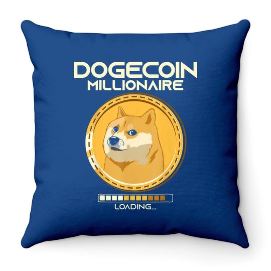 Dogecoin Millionaire Loading Funny Crypto Cryptocurrency Throw Pillow