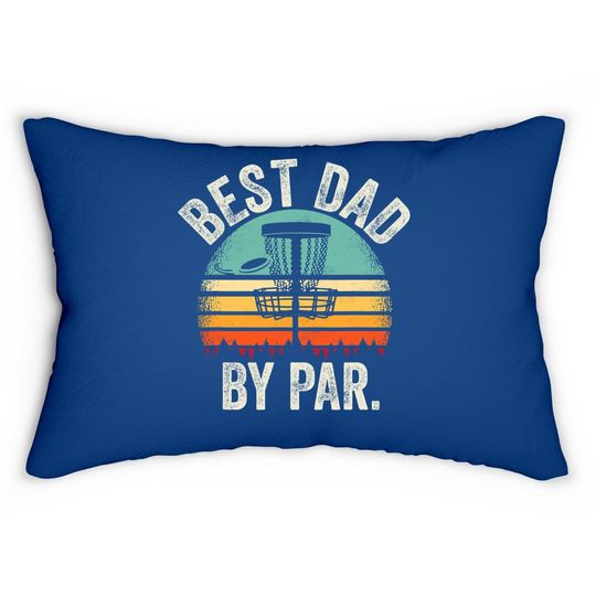 Vintage Disc Golf Dad Gift - Best Dad By Par Disk Golf Lumbar Pillow