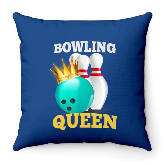 Bowling Queen Rolling Bowlers Outdoor Sports Novelty Throw Pillow