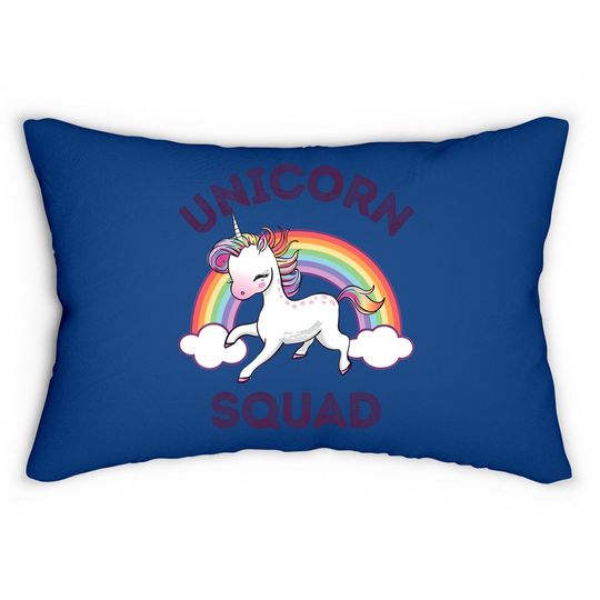 Unicorn Squad Lumbar Pillow Girls Rainbow Unicorns Queen Gift Lumbar Pillow