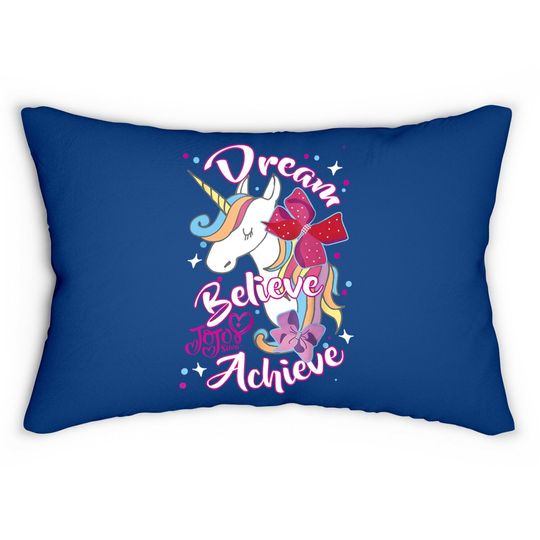 Dream Believe Achieve Unicorn Graphic Lumbar Pillow