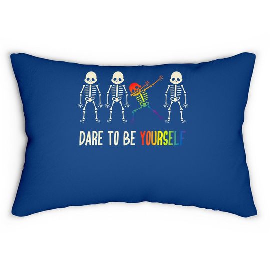 Dare To Be Yourself Lumbar Pillow | Cute Lgbt Pride Lumbar Pillow Gift