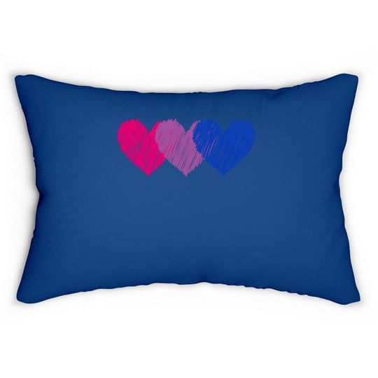 Bisexual Flag Hearts Love Lumbar Pillow Lgbt Bi Pride Lumbar Pillow