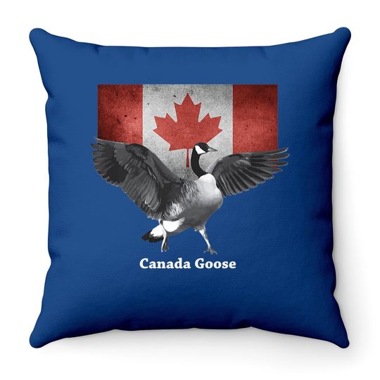 Proud Canadian Flag Canada Goose Throw Pillow