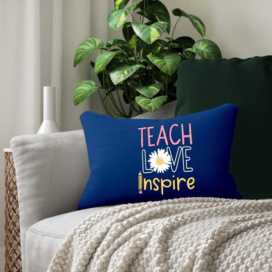 Summer Teacher Teach Love Inspire Lumbar Pillow
