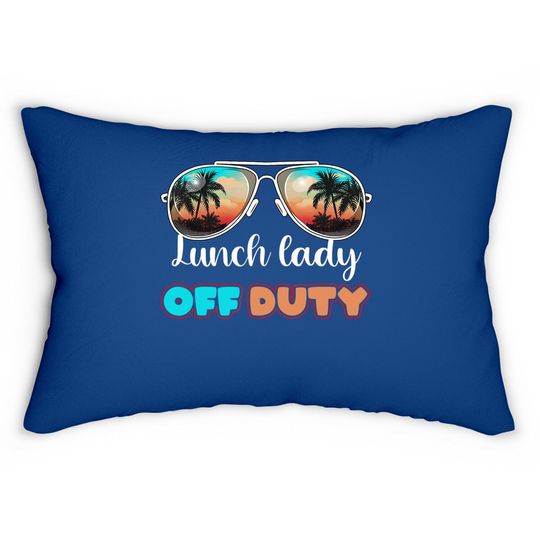 Lunch Lady Off Duty Sunglasses Beach Sunset Lumbar Pillow
