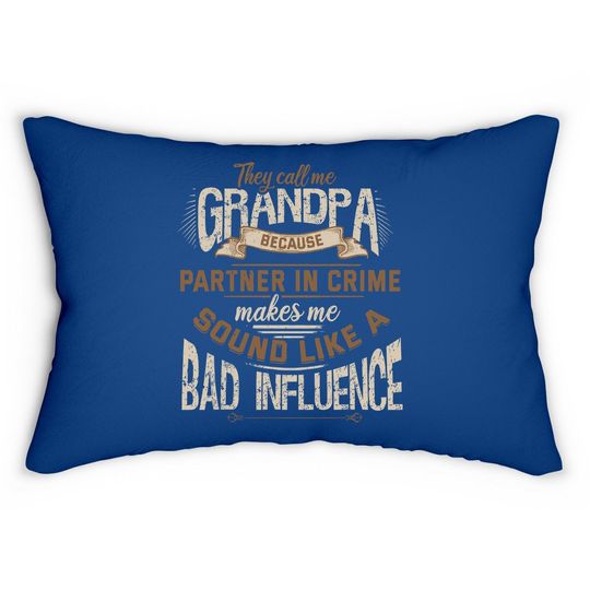 Funny Grandpa, Partner In Crime Phrase, Granddad Humor Lumbar Pillow