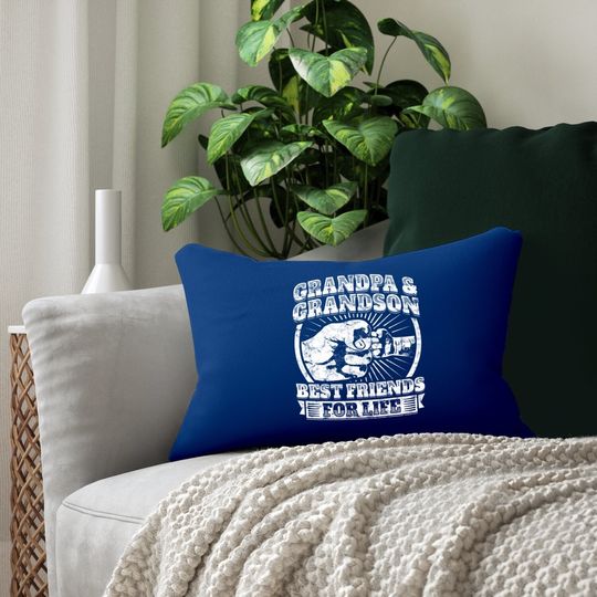 Grandpa And Grandson Gift Family Lumbar Pillow Grandad Fist Bump Lumbar Pillow