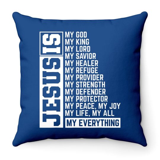Faith Cross Christian Religious Jesus Lord Gift Jesus Throw Pillow