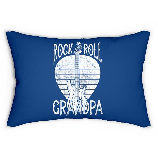 Rock N Roll Grandpa Vintage Guitar Player Gift Lumbar Pillow
