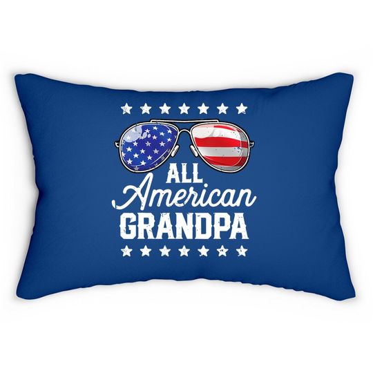 All American Grandpa 4th Of July Family Matching Sunglasses Lumbar Pillow