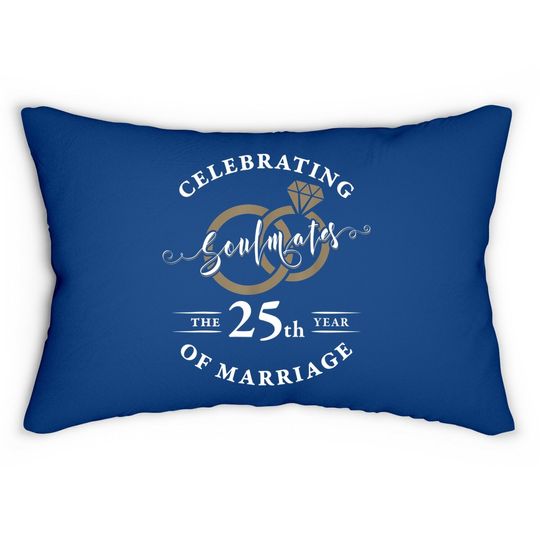 25th Wedding Anniversary Soulmates 25 Years Of Marriage Lumbar Pillow
