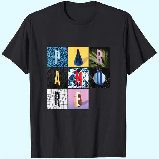 Paramore Band Texture Box Grid Tshirt