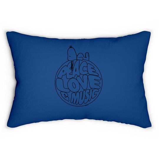 Peanuts Woodstock 50th Anniversary Peace Love And Music Lumbar Pillow