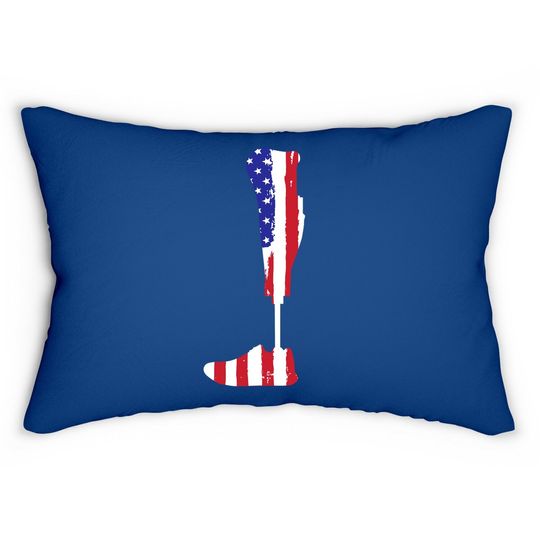 American Flag Prosthetic Leg Patriotic Amputee Lumbar Pillow