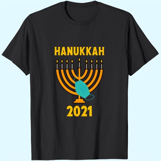Happy Hanukkah 2021 Jewish Menorah Wearing Face Mask T-Shirt